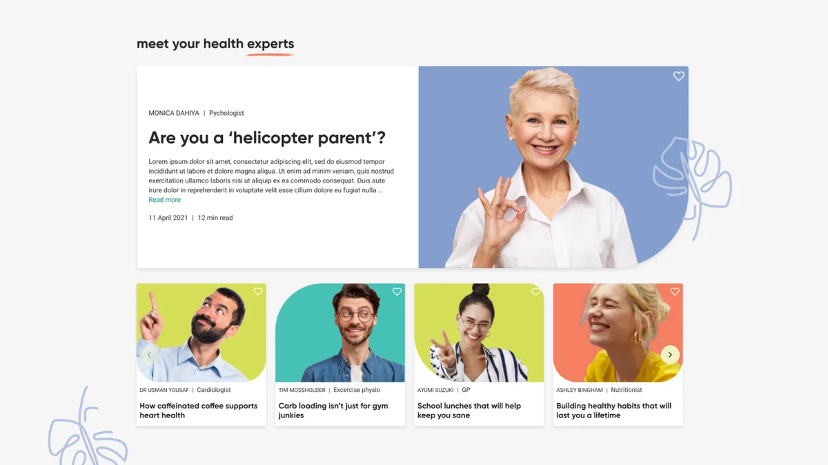 Healthylife - health experts page